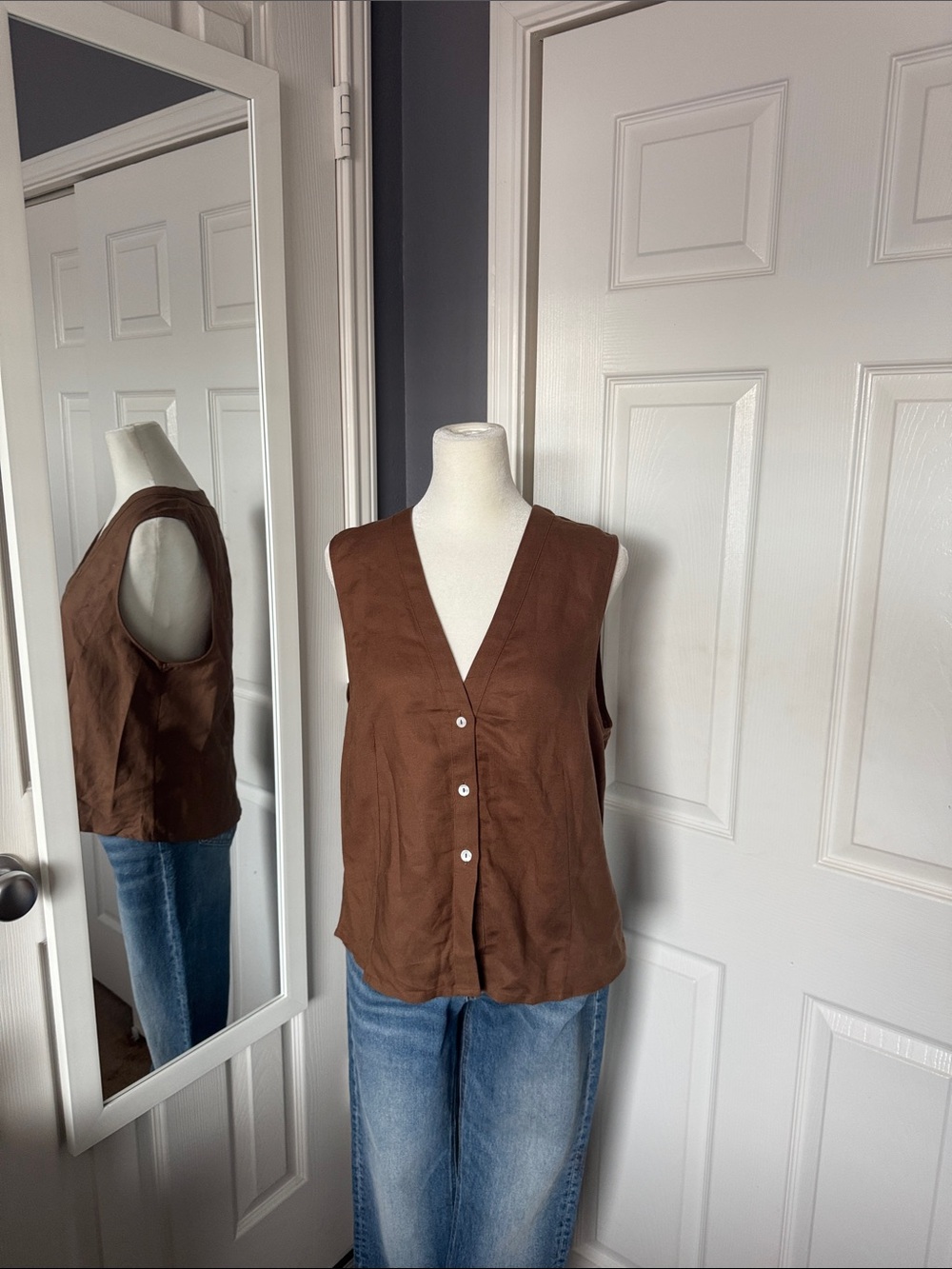 NEW LISTING! H&M brown linen vest top